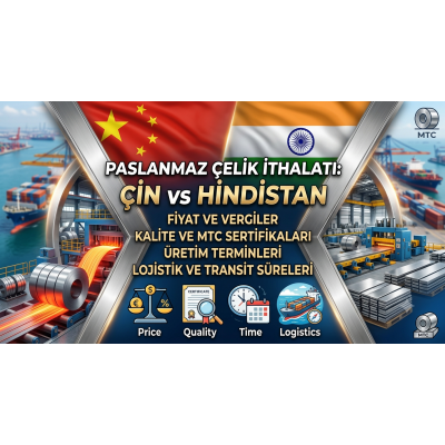 Çin vs. Hindistan Paslanmaz Çelik İthalatı: Fiyat, Kalite ve Lojistik Çin vs. Hindistan Paslanmaz Çelik İthalatı: Fiyat, Kalite ve Lojistik